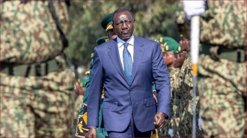 President William Ruto previously inspecting a guard of honour mounted by the Kenyan police.